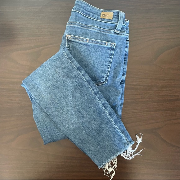 Paige Verdugo Ankle Jeans Size 27 frayed hem Slim fit Mid Rise - Picture 6 of 6